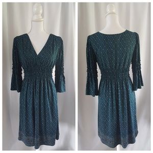 MAX STUDIO Blue Geo Print DRESS